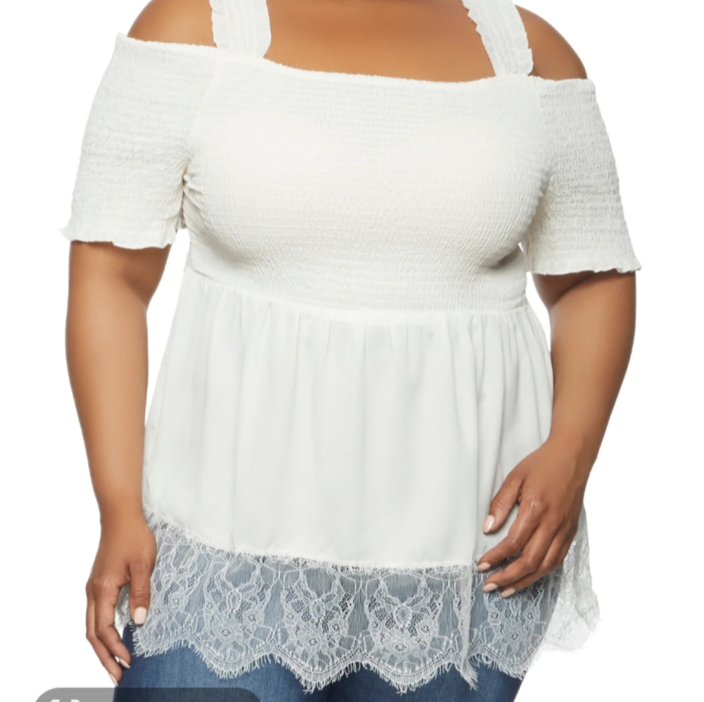 White top with lace
